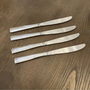 Set of 4‎ Reed & Barton Regent Heritage Mint Solid Handle Dinner Knifes Flatware